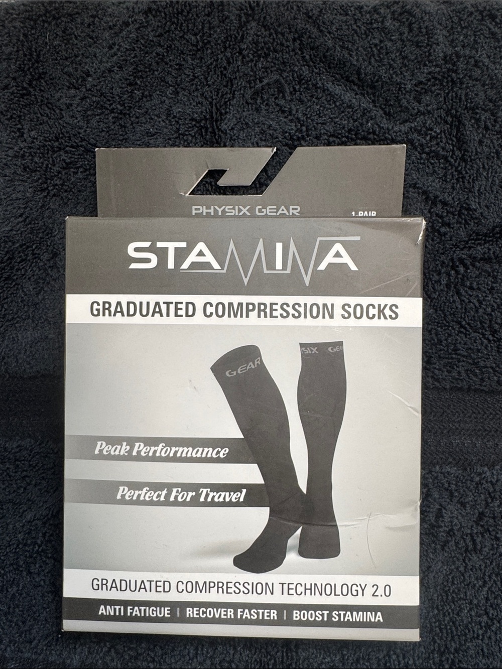 Physic Gear Sport Graduated Compression Athletic Socks - Black